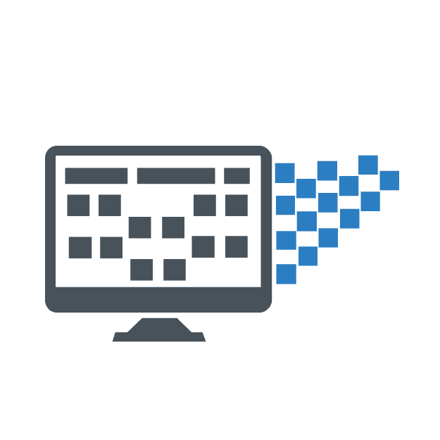 About 14 An icon of a computer screen with a clock on it.